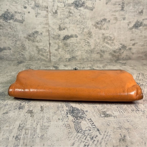 HOBO Lauren clutch wallet orange leather vintage - Picture 5 of 14